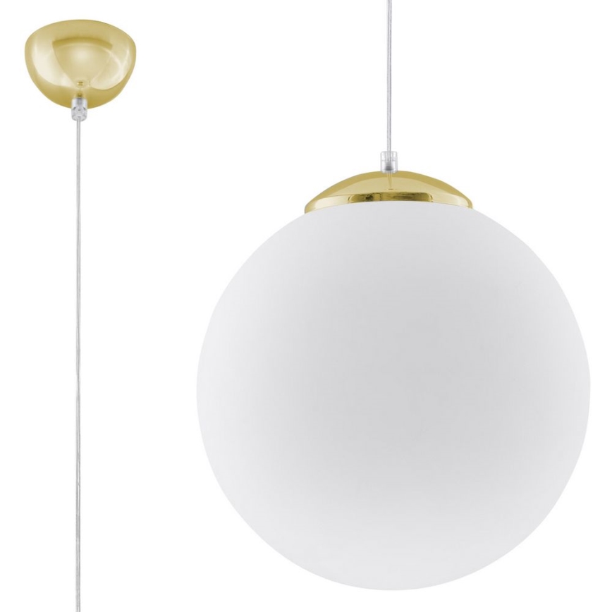 Rippvalgusti kaabliga TOYA 1xE27/60W/230V läbimõõt 30 cm valge/kuldne