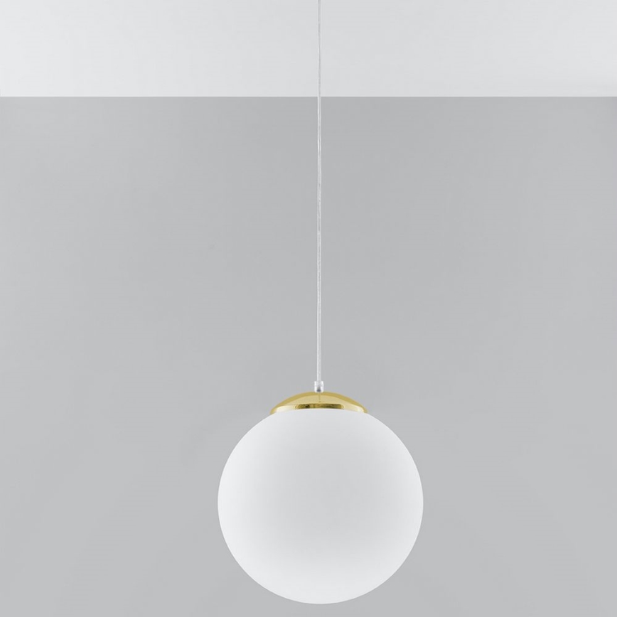 Rippvalgusti kaabliga TOYA 1xE27/60W/230V läbimõõt 30 cm valge/kuldne