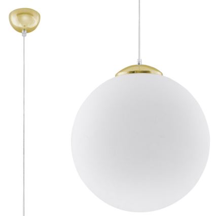 TOYA juhtmega ripatslühter 1xE27/60W/230V, läbimõõt 40 cm, valge/kuldne