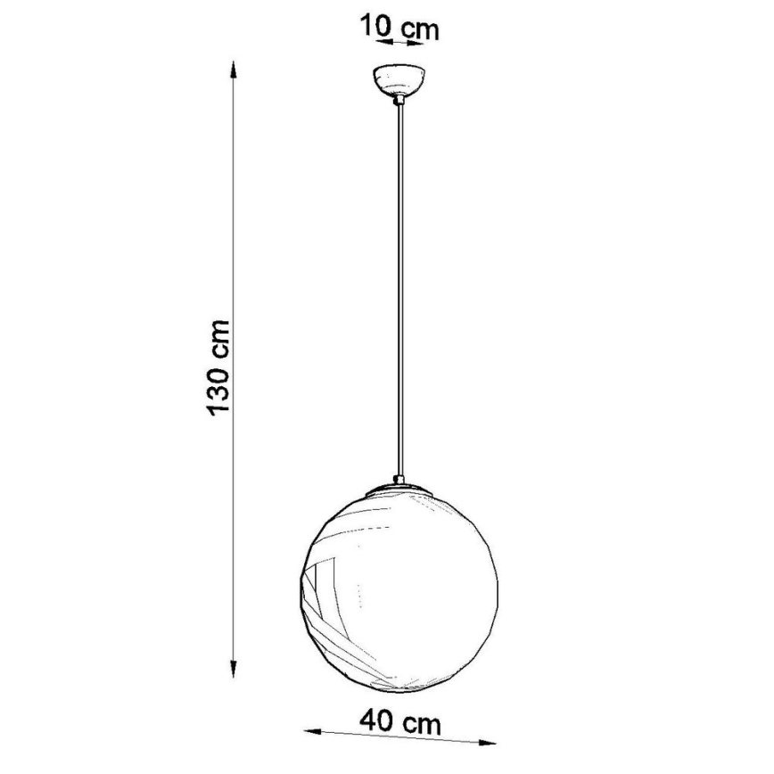 TOYA juhtmega ripatslühter 1xE27/60W/230V, läbimõõt 40 cm, valge/kuldne