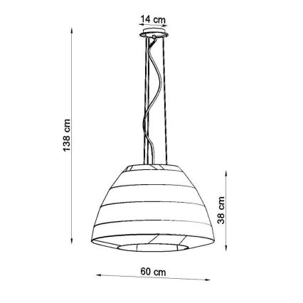 Lühter BELLA 3xE27/60W/230V d. 60 cm valge