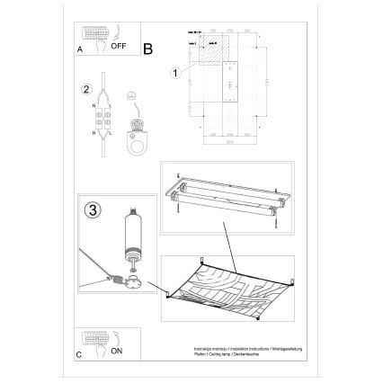 LED laelamp LUNA 2xG13/8,5W/230V 80x105 cm valge