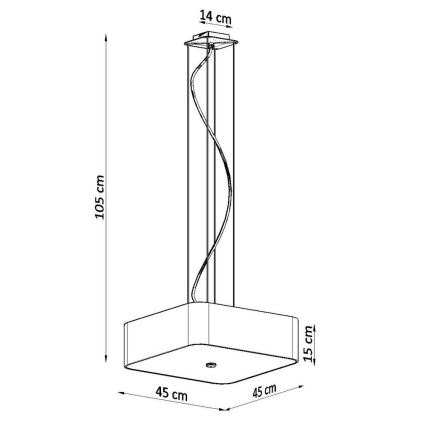 Lühter LOKKO 5xE27/60W/230V 45 cm must