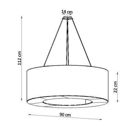 Lühter SATURNO 8xE27/60W/230V d. 90 cm valge