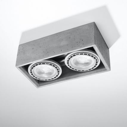Laevalgusti QUATRO AR111 2xGU10/40W/230V betoon