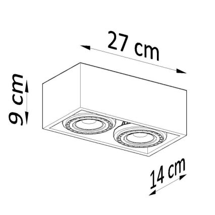 Laevalgusti QUATRO AR111 2xGU10/40W/230V betoon