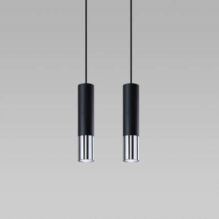Lühter LOOPEZ 2xGU10/10W/230V must/läikiv kroom