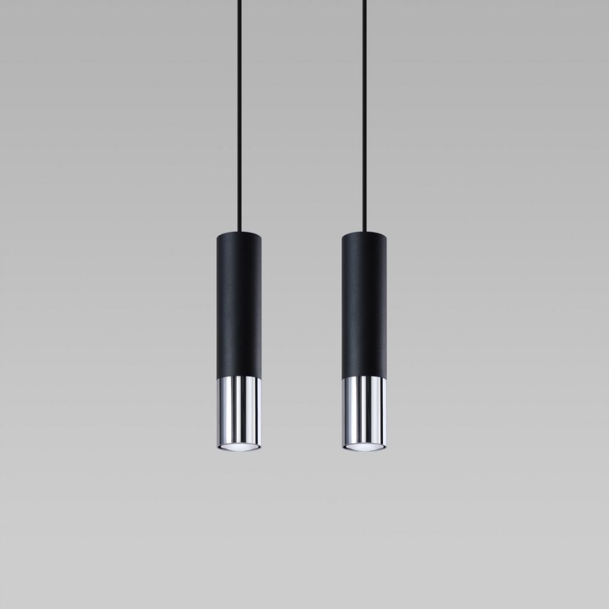 Lühter LOOPEZ 2xGU10/10W/230V must/läikiv kroom
