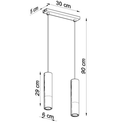 Lühter LOOPEZ 2xGU10/40W/230V must/kroom