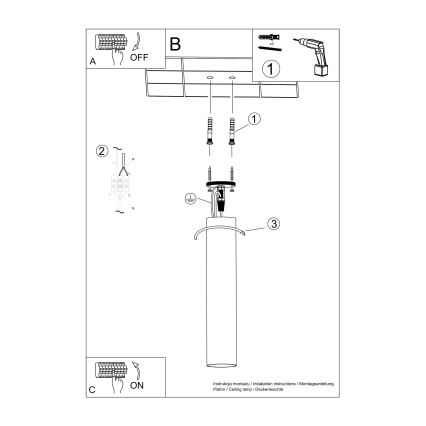 Kohtvalgusti LOOPEZ 1xGU10/40W/230V must/vask