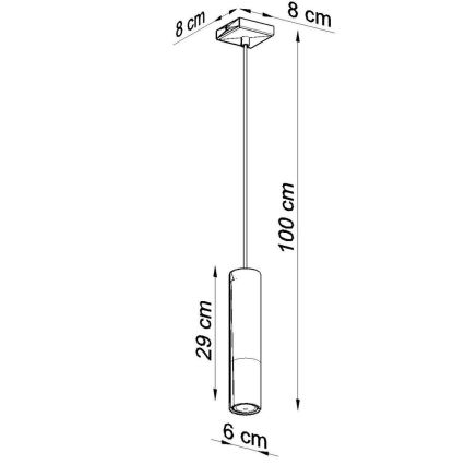 Lühter LOOPEZ 1xGU10/40W/230V must/vask