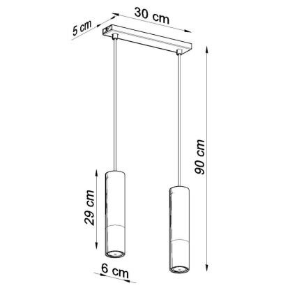 Lühter LOOPEZ 2xGU10/10W/230V must/vask