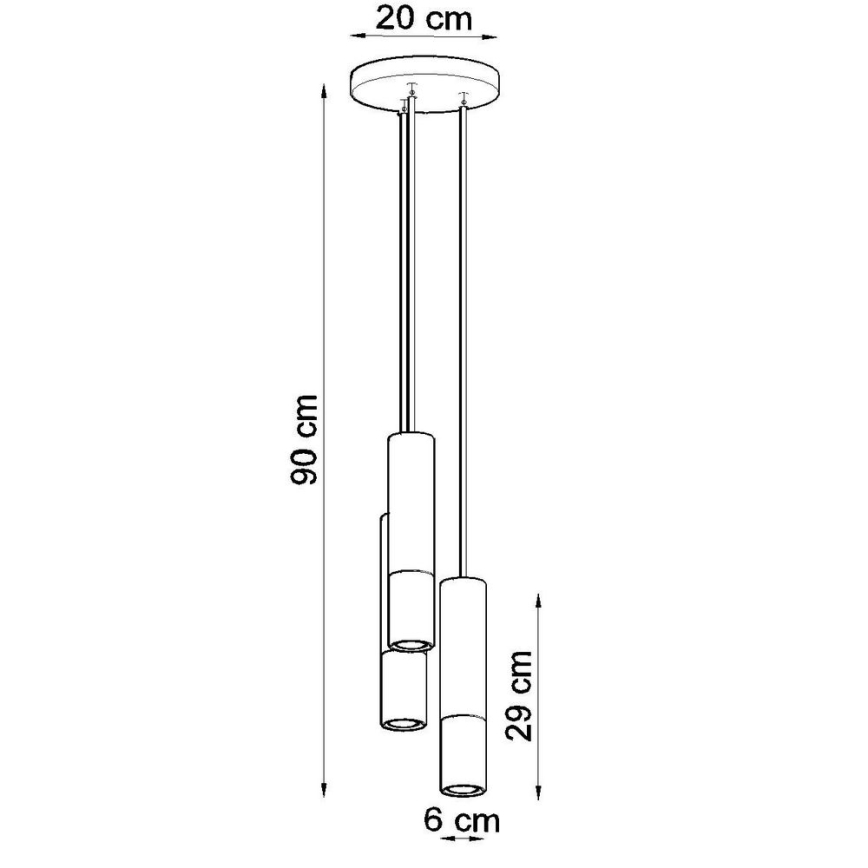 Lühter LOOPEZ 3xGU10/10W/230V ümmargune must/vask