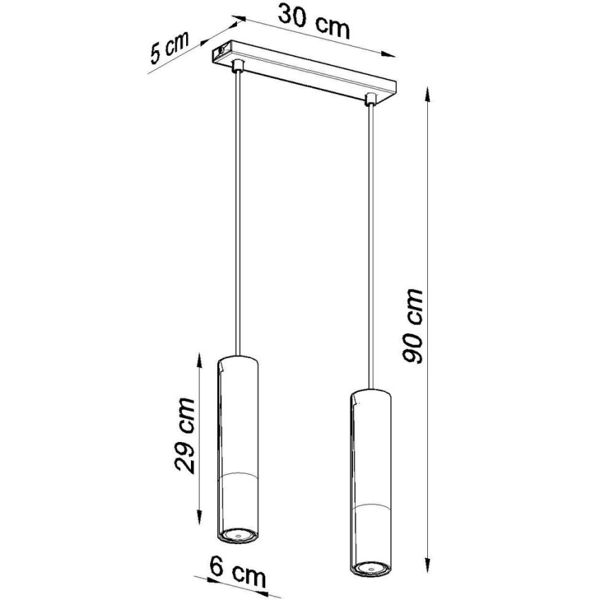 Lühter LOOPEZ 2xGU10/10W/230V must/kuldne