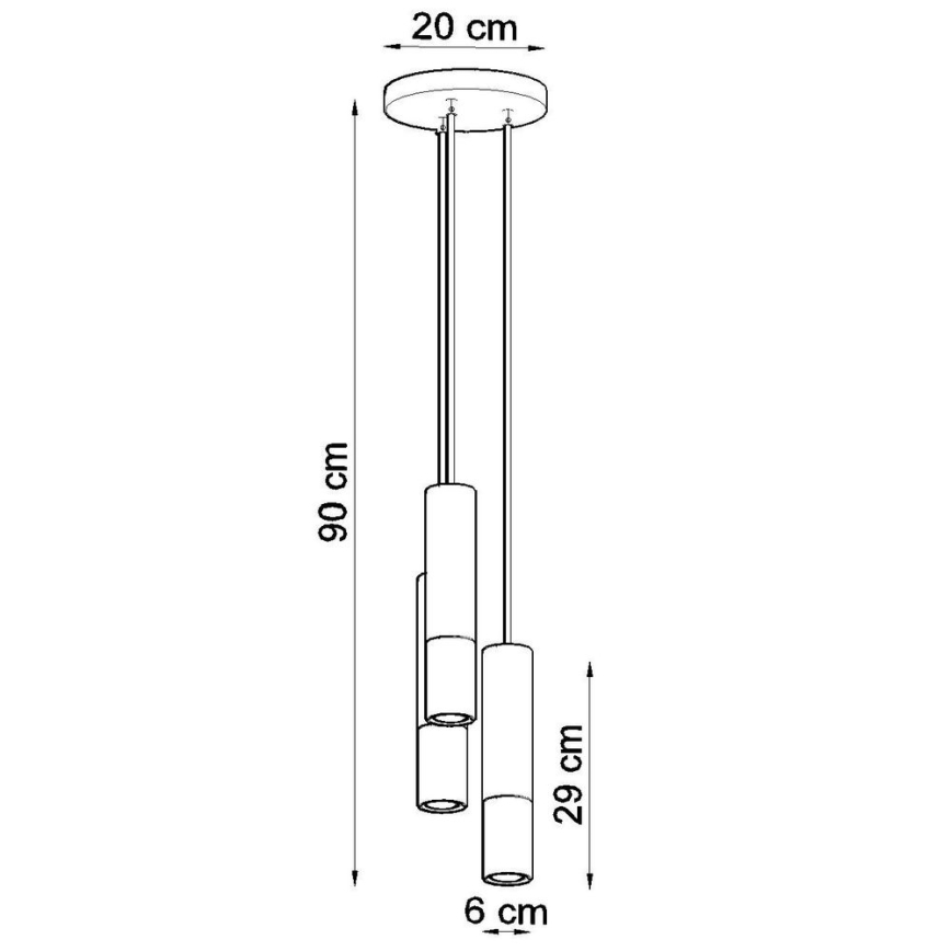 Lühter LOOPEZ 3xGU10/10W/230V ümmargune must/kuldne