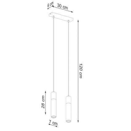 Lühter ZANE 2xGU10/40W/230V betoon/kask/pöök