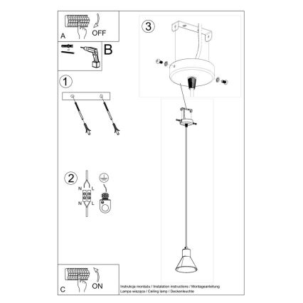 Lühter TALEJA 1xE27/60W/230V must