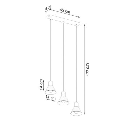 Lühter TALEJA 3xE27/60W/230V must