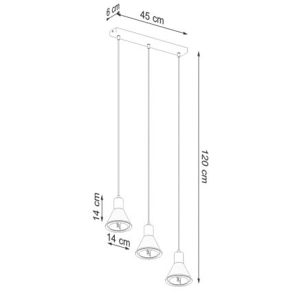 Lühter TAZILA 3xES111/60W/230V valge