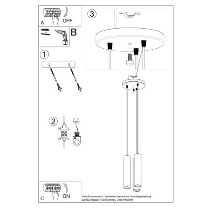 Lühter LINO 3xGU10/40W/230V pöök