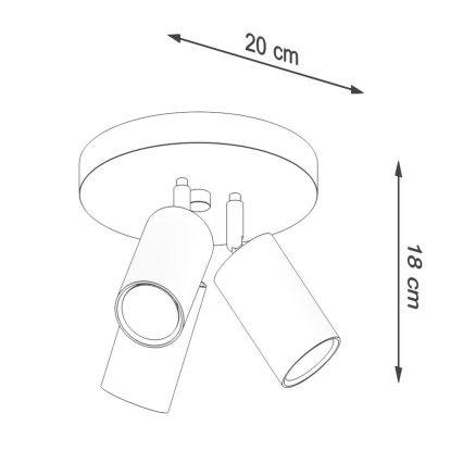 Kohtvalgusti RING 3xGU10/10W/230V valge
