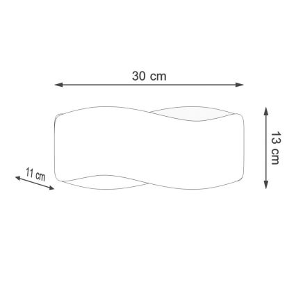 Seinavalgusti TILA 1xG9/40W/230V 30 cm valge