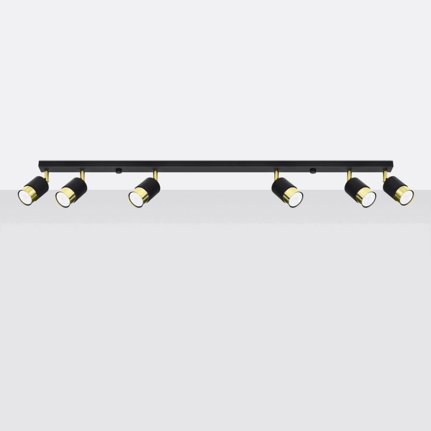 Kohtvalgusti NERO 6xGU10/40W/230V must/kuldne