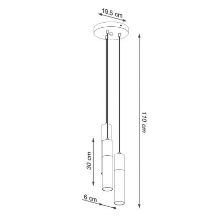 Lühter BORGIO 3xGU10/40W/230V betoon/metall valge