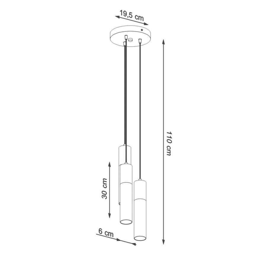 Lühter BORGIO 3xGU10/40W/230V betoon/metall must