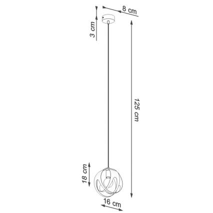 Lühter TULOS 1xE27/60W/230V valge