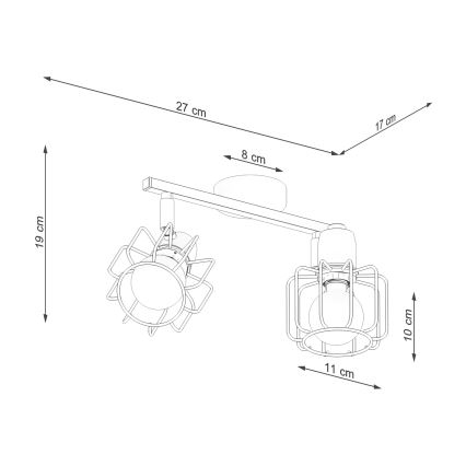 Kohtvalgusti BELUCI 2xE14/40W/230V valge