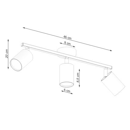 Kohtvalgusti LEMMI 3xGU10/40W/230V valge