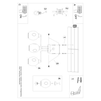 Ripplühter FILLAN 3xE27/60W/230V must