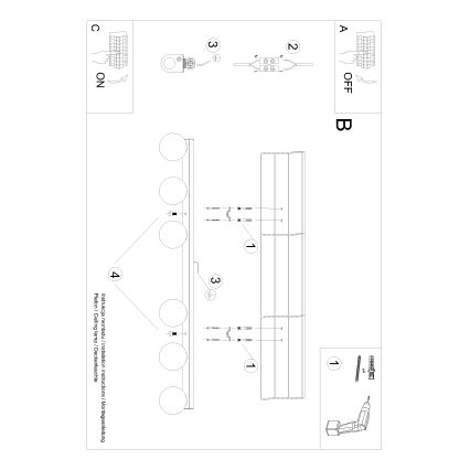 Laevalgusti YOLI 6xG9/12W/230V valge