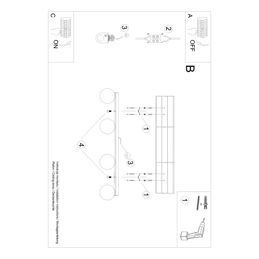 Laevalgusti YOLI 4xG9/12W/230V must
