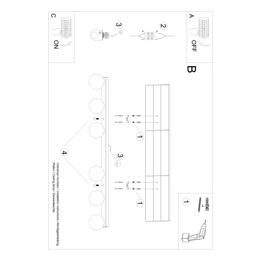 Laevalgusti YOLI 6xG9/12W/230V must