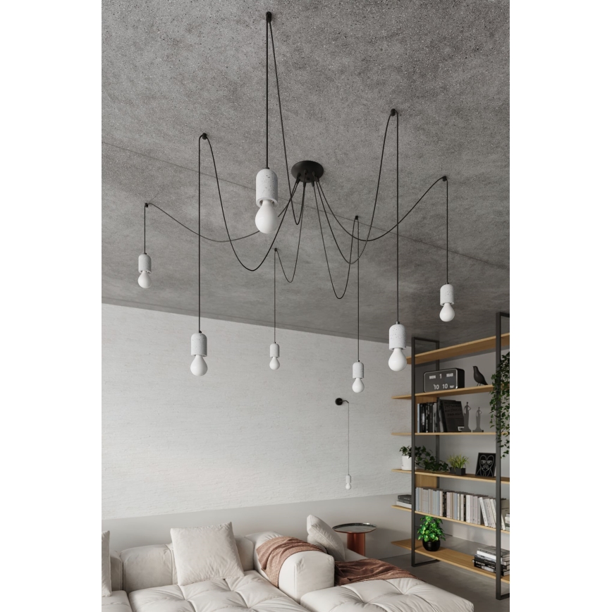 Lühter NESO 7xE27/15W/230V ämblik betoon