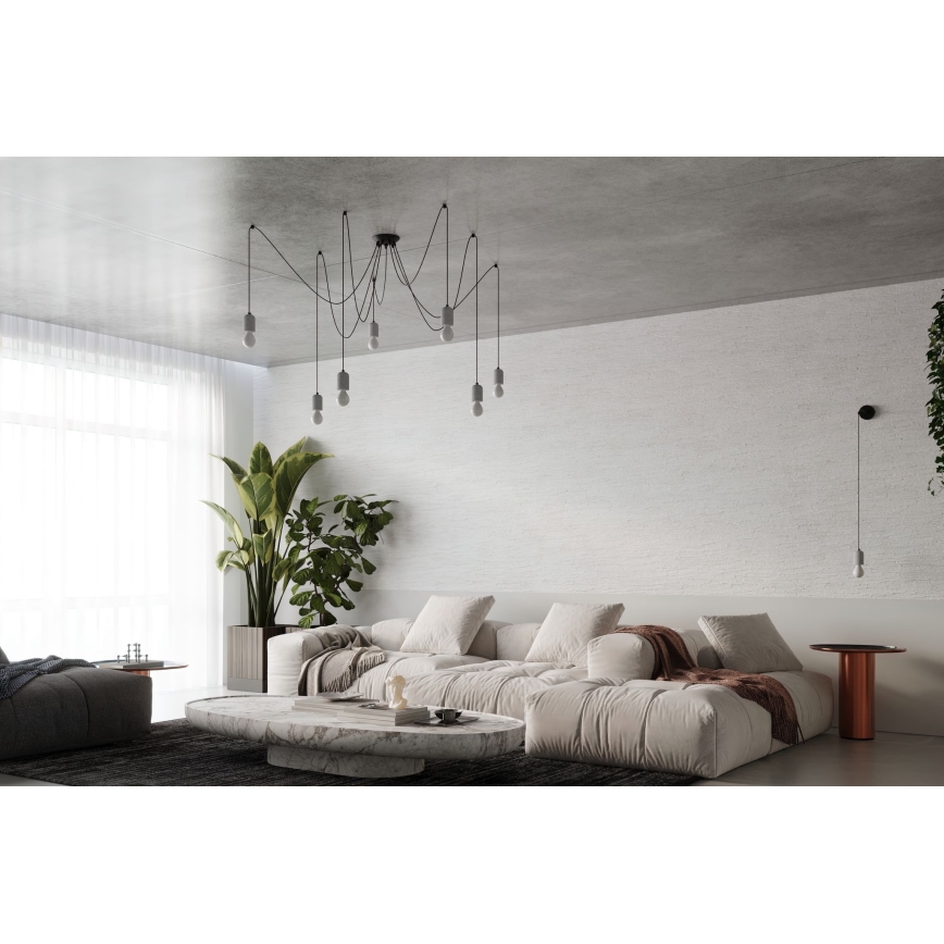 Lühter NESO 7xE27/15W/230V ämblik betoon