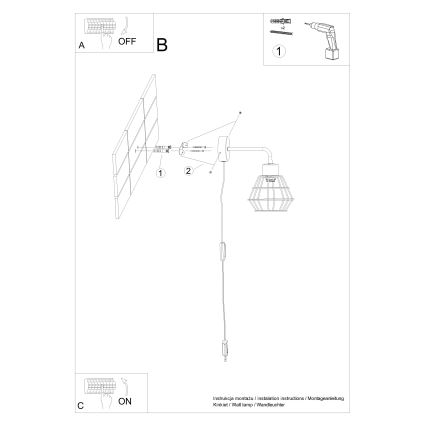 Seinavalgusti SUBA 1xE27/15W/230V must