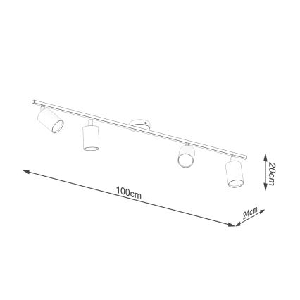 Kohtvalgusti LEMMI 4xGU10/10W/230V must