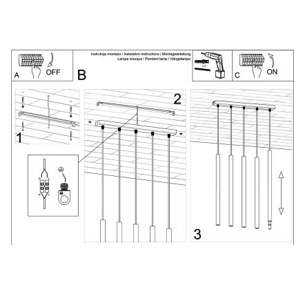 Lühter PASTELO 5xG9/8W/230V kuldne