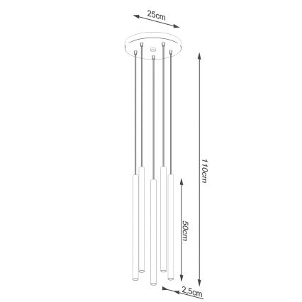 Lühter PASTELO 5xG9/8W/230V valge