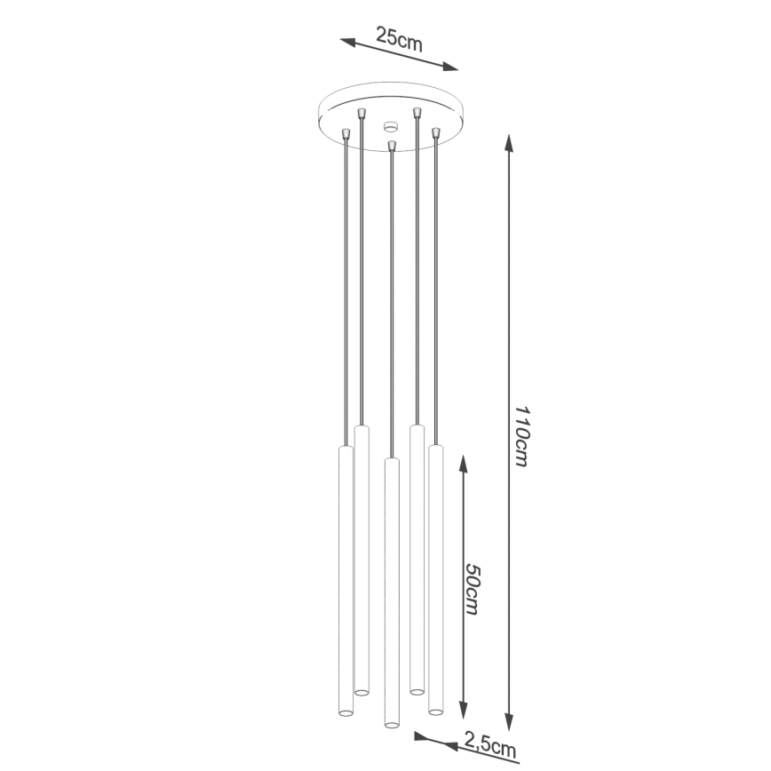 Lühter PASTELO 5xG9/8W/230V valge