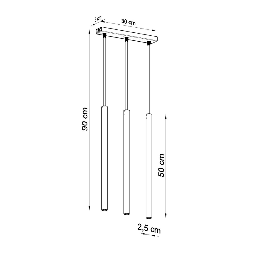 Lühter PASTELO 3xG9/8W/230V kuldne