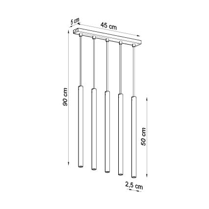 Lühter PASTELO 5xG9/8W/230V kuldne