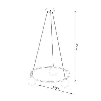 Lühter YOLI 3xG9/8W/230V must
