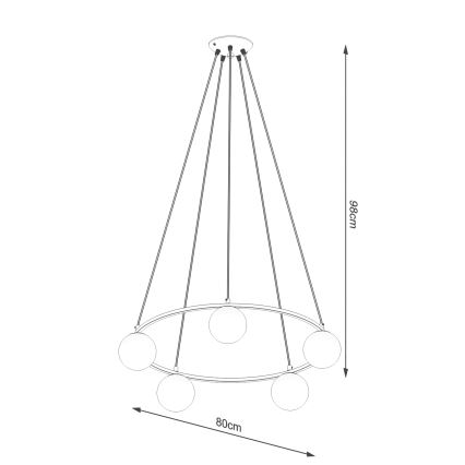 Lühter YOLI 5xG9/8W/230V must