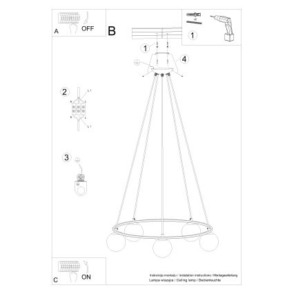 Lühter YOLI 5xG9/8W/230V must