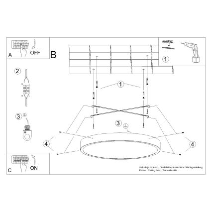 LED laelamp ONYX LED/48W/230V, läbimõõt 60 cm, valge