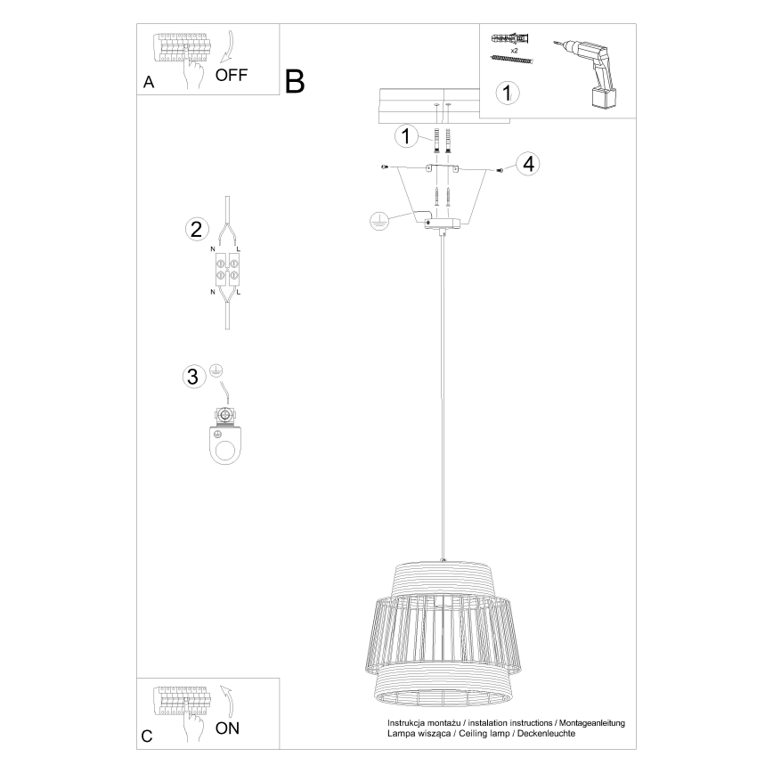 Lühter BRILO 1xE27/15W/230V